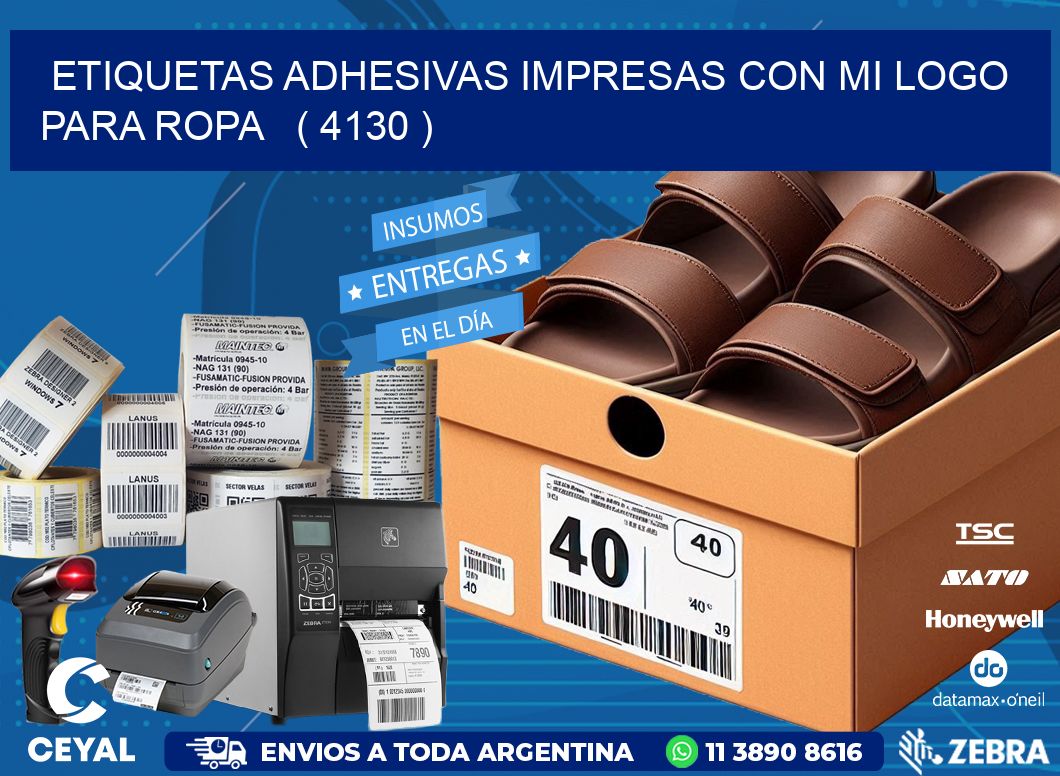 ETIQUETAS ADHESIVAS IMPRESAS CON MI LOGO PARA ROPA   ( 4130 )