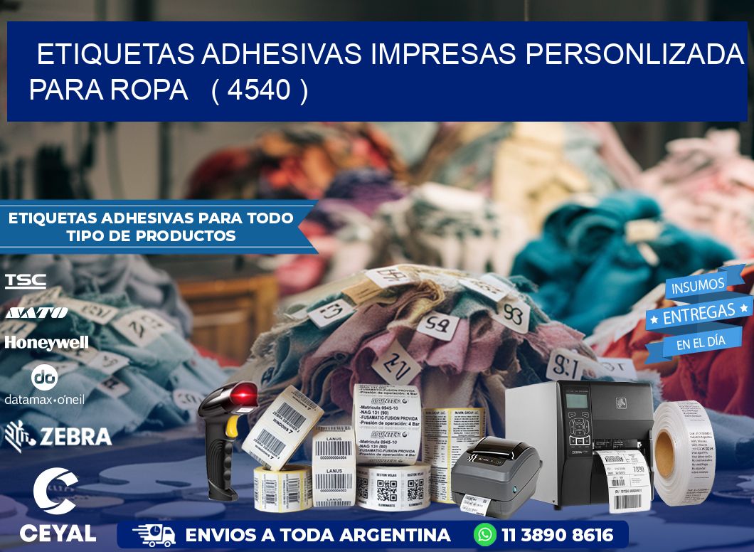ETIQUETAS ADHESIVAS IMPRESAS PERSONLIZADA PARA ROPA   ( 4540 )
