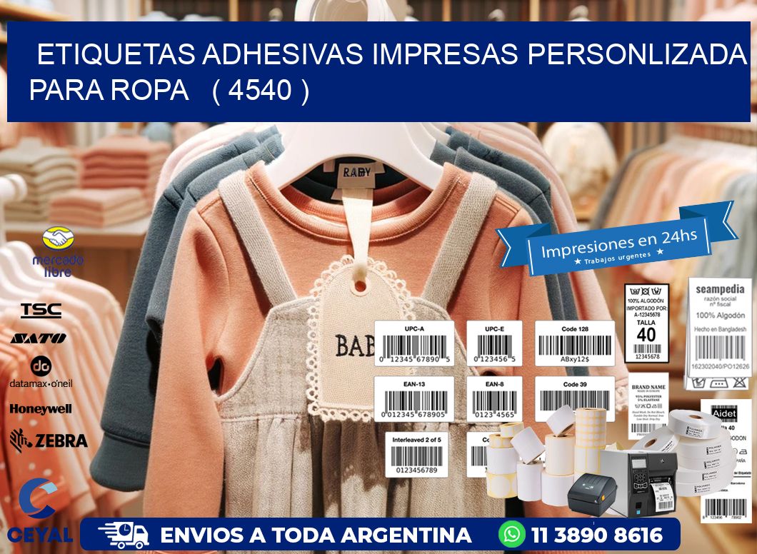 ETIQUETAS ADHESIVAS IMPRESAS PERSONLIZADA PARA ROPA   ( 4540 )