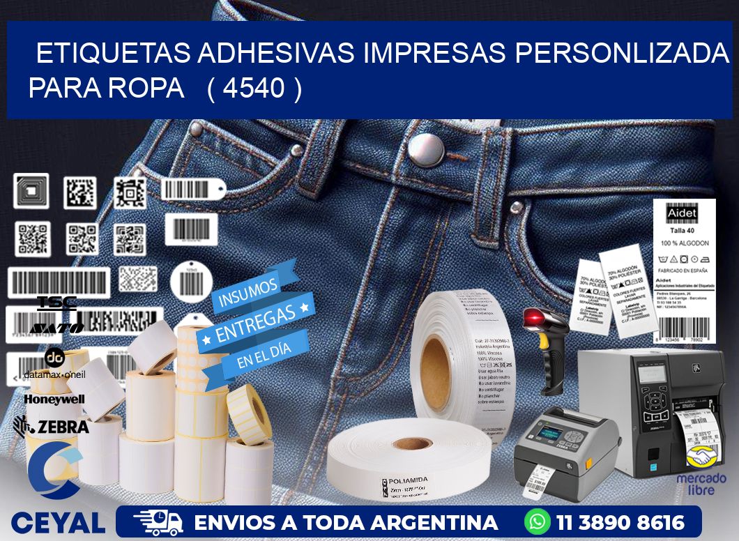 ETIQUETAS ADHESIVAS IMPRESAS PERSONLIZADA PARA ROPA   ( 4540 )