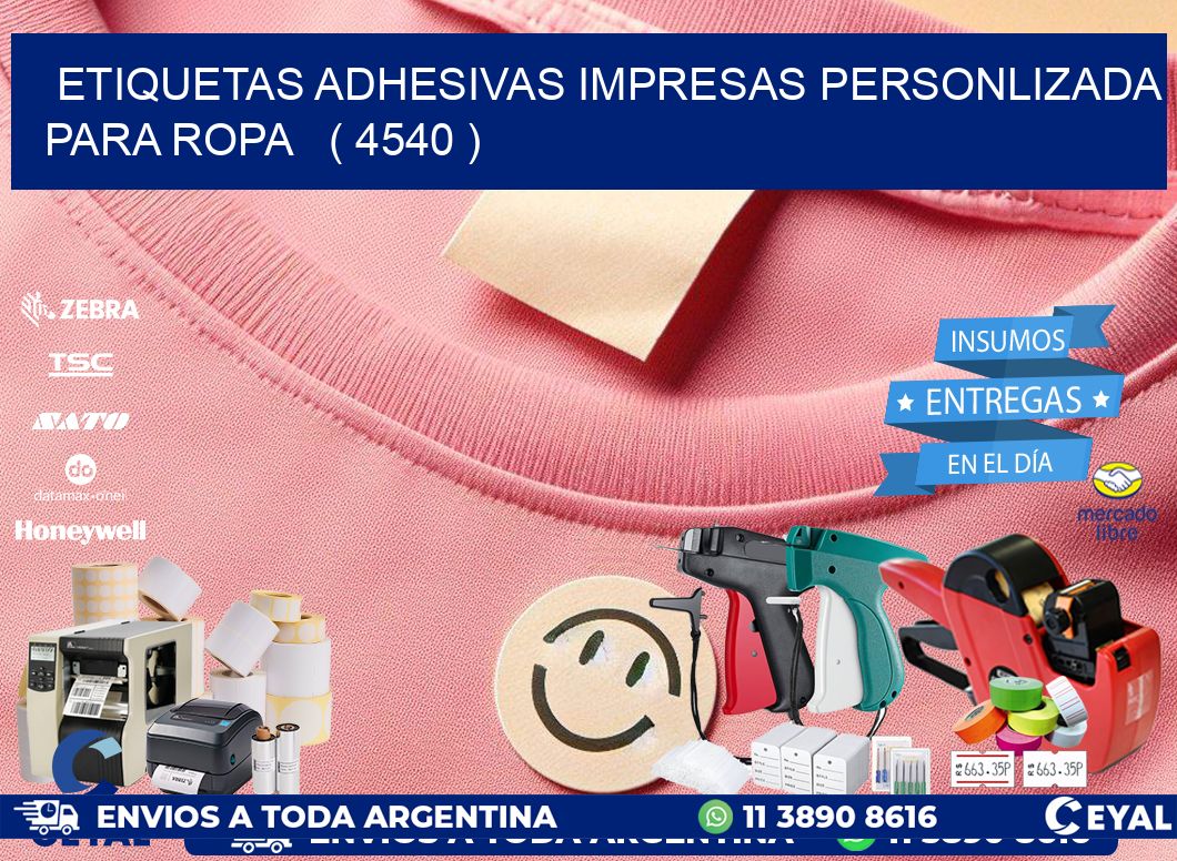 ETIQUETAS ADHESIVAS IMPRESAS PERSONLIZADA PARA ROPA   ( 4540 )