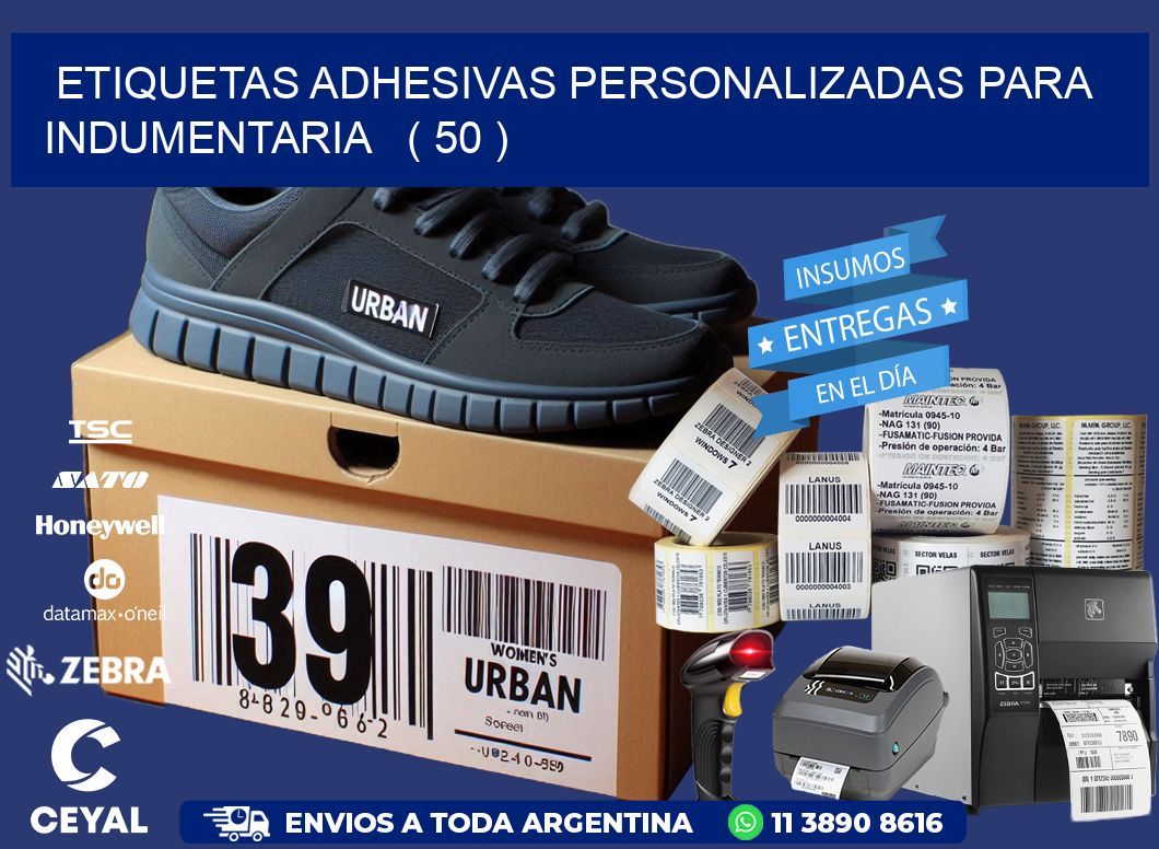 ETIQUETAS ADHESIVAS PERSONALIZADAS PARA INDUMENTARIA   ( 50 )