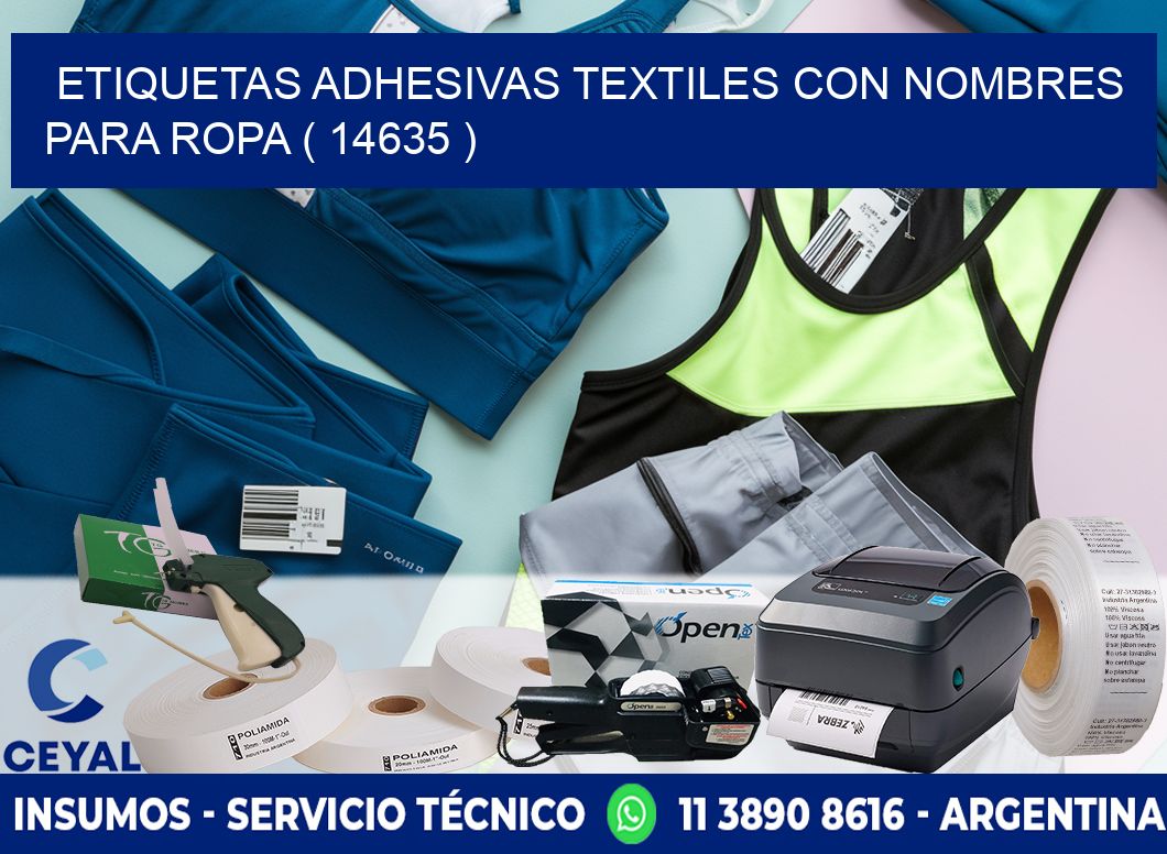 ETIQUETAS ADHESIVAS TEXTILES CON NOMBRES PARA ROPA ( 14635 )