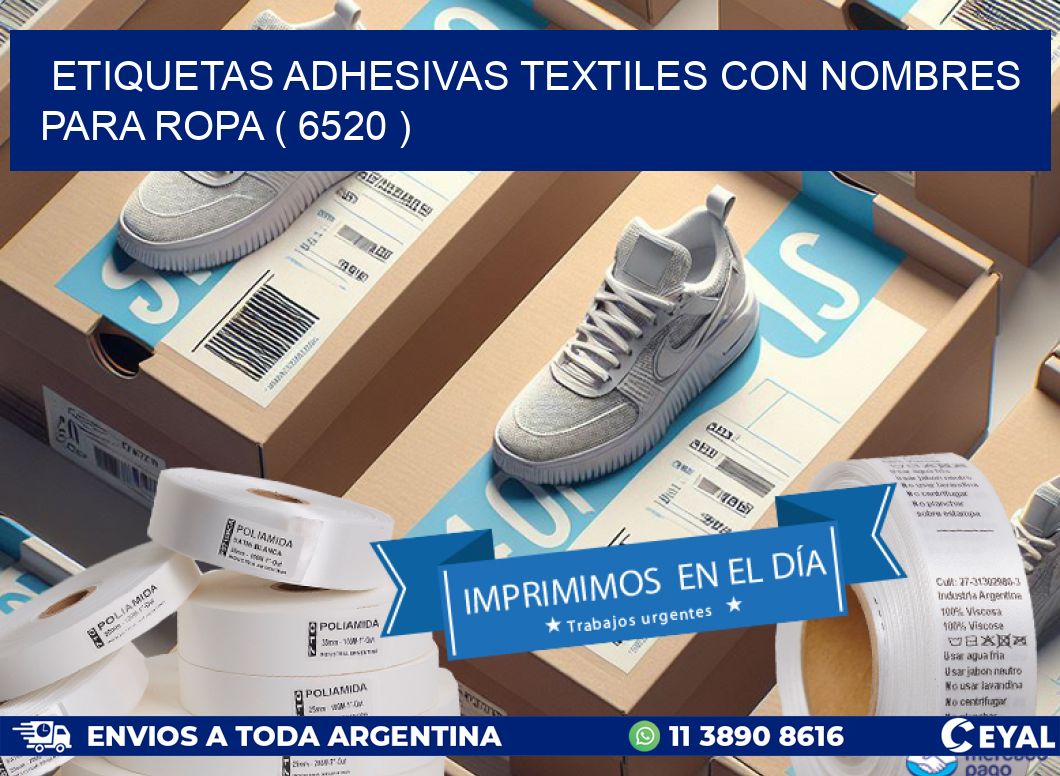 ETIQUETAS ADHESIVAS TEXTILES CON NOMBRES PARA ROPA ( 6520 )