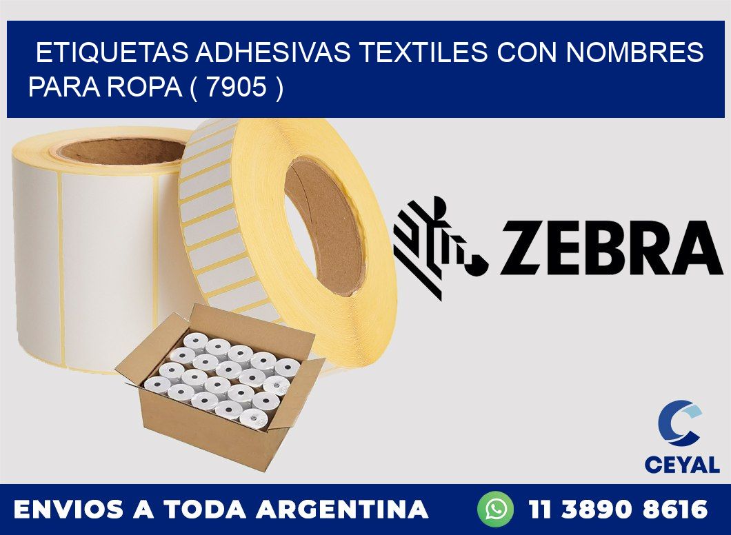 ETIQUETAS ADHESIVAS TEXTILES CON NOMBRES PARA ROPA ( 7905 )