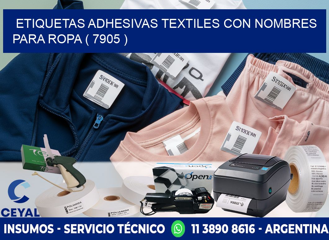 ETIQUETAS ADHESIVAS TEXTILES CON NOMBRES PARA ROPA ( 7905 )