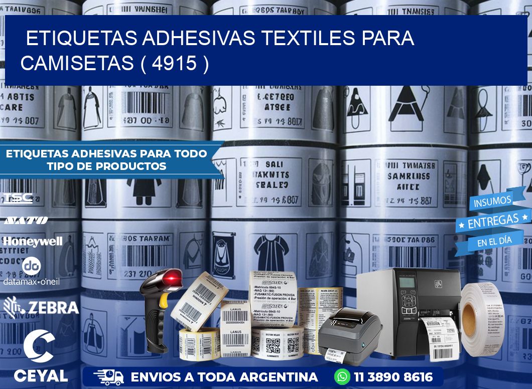 ETIQUETAS ADHESIVAS TEXTILES PARA CAMISETAS ( 4915 )