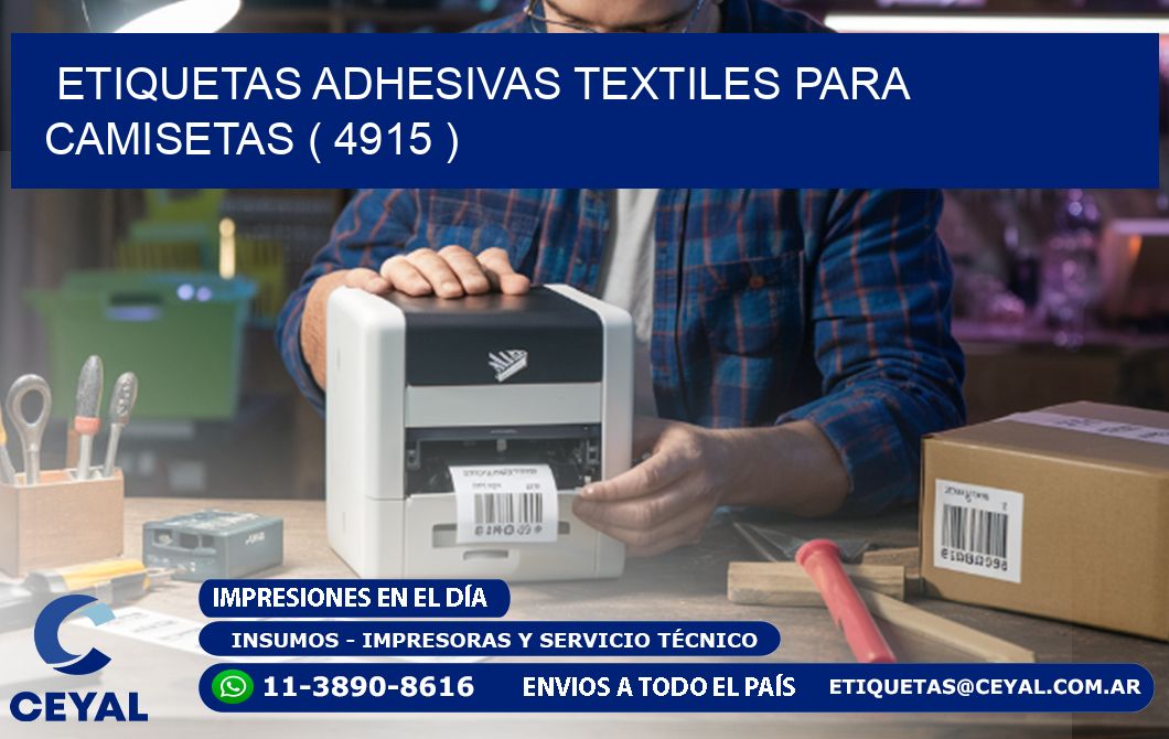 ETIQUETAS ADHESIVAS TEXTILES PARA CAMISETAS ( 4915 )