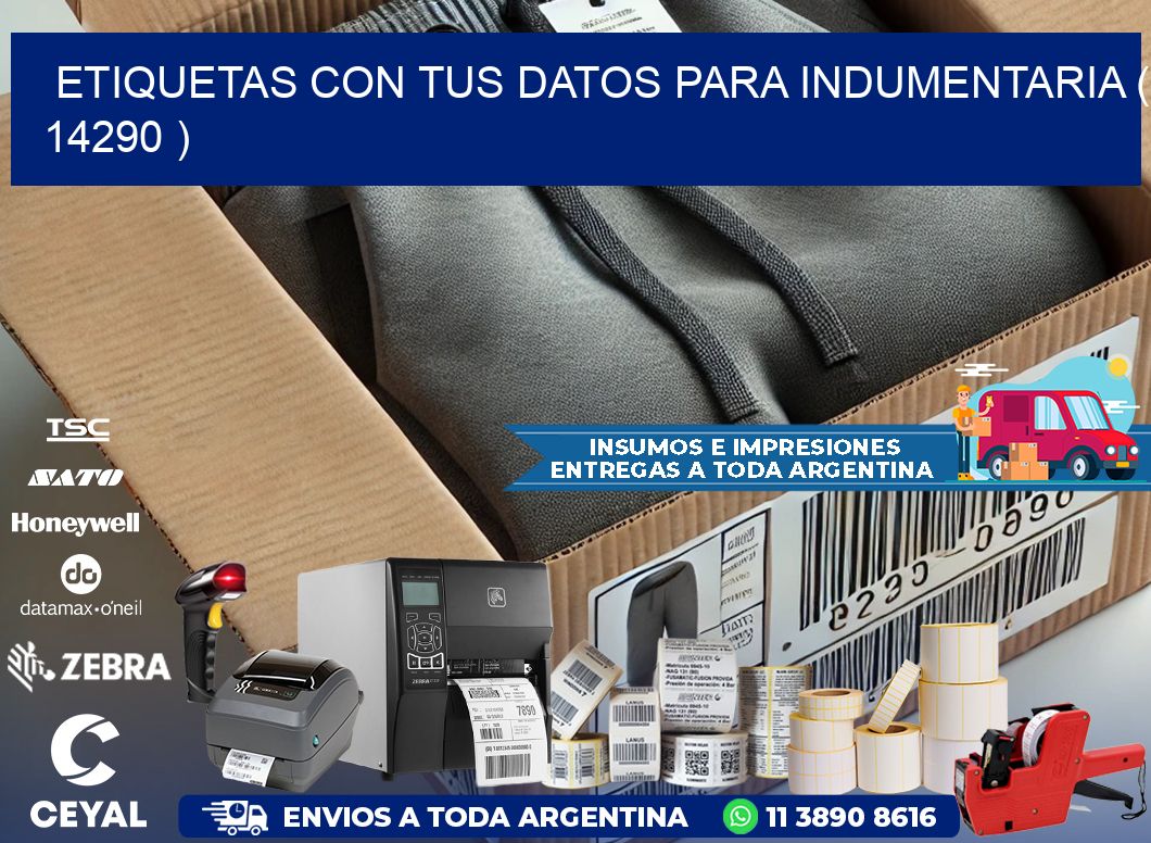 ETIQUETAS CON TUS DATOS PARA INDUMENTARIA ( 14290 )