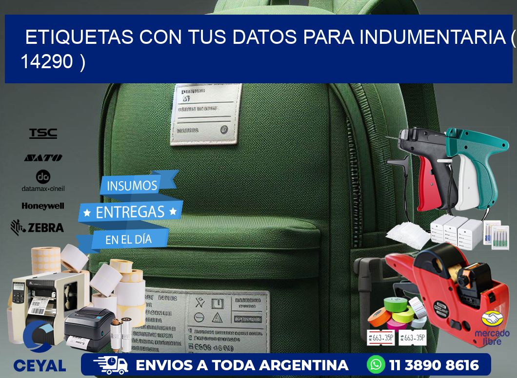 ETIQUETAS CON TUS DATOS PARA INDUMENTARIA ( 14290 )