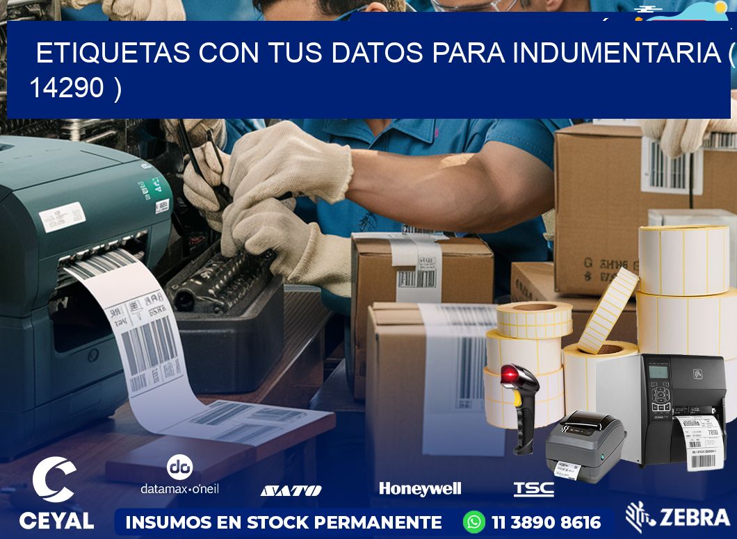 ETIQUETAS CON TUS DATOS PARA INDUMENTARIA ( 14290 )