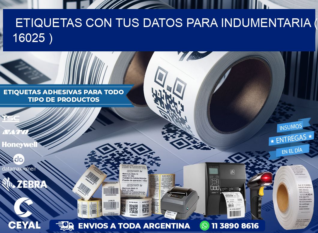 ETIQUETAS CON TUS DATOS PARA INDUMENTARIA ( 16025 )