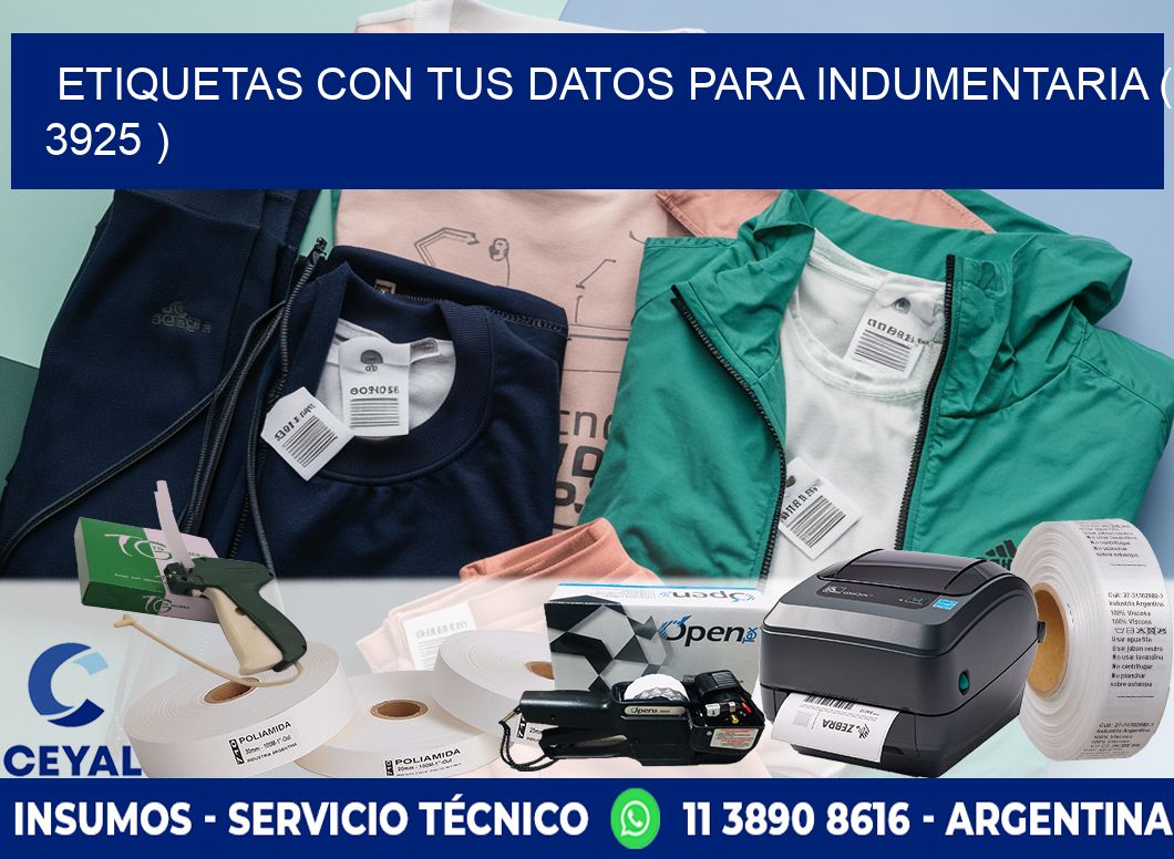 ETIQUETAS CON TUS DATOS PARA INDUMENTARIA ( 3925 )