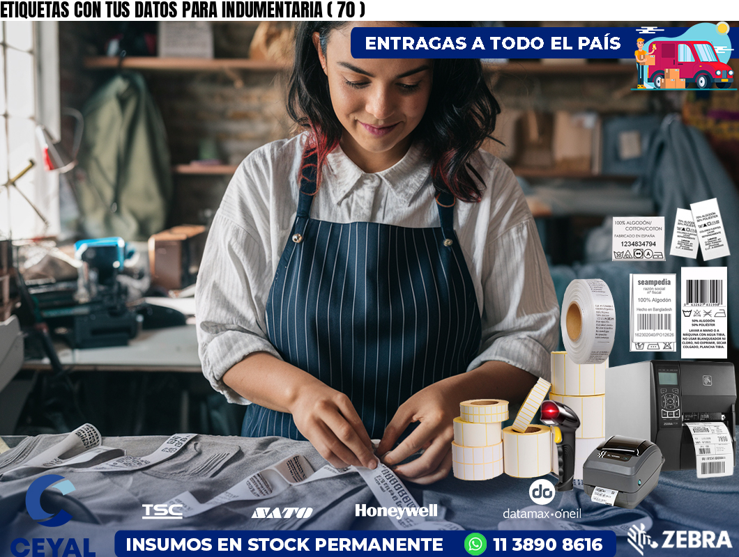ETIQUETAS CON TUS DATOS PARA INDUMENTARIA ( 70 )