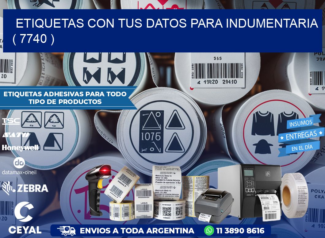 ETIQUETAS CON TUS DATOS PARA INDUMENTARIA   ( 7740 )
