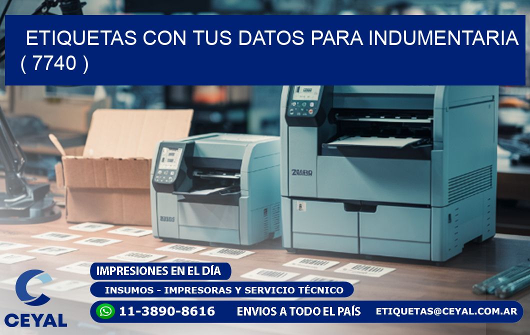 ETIQUETAS CON TUS DATOS PARA INDUMENTARIA   ( 7740 )