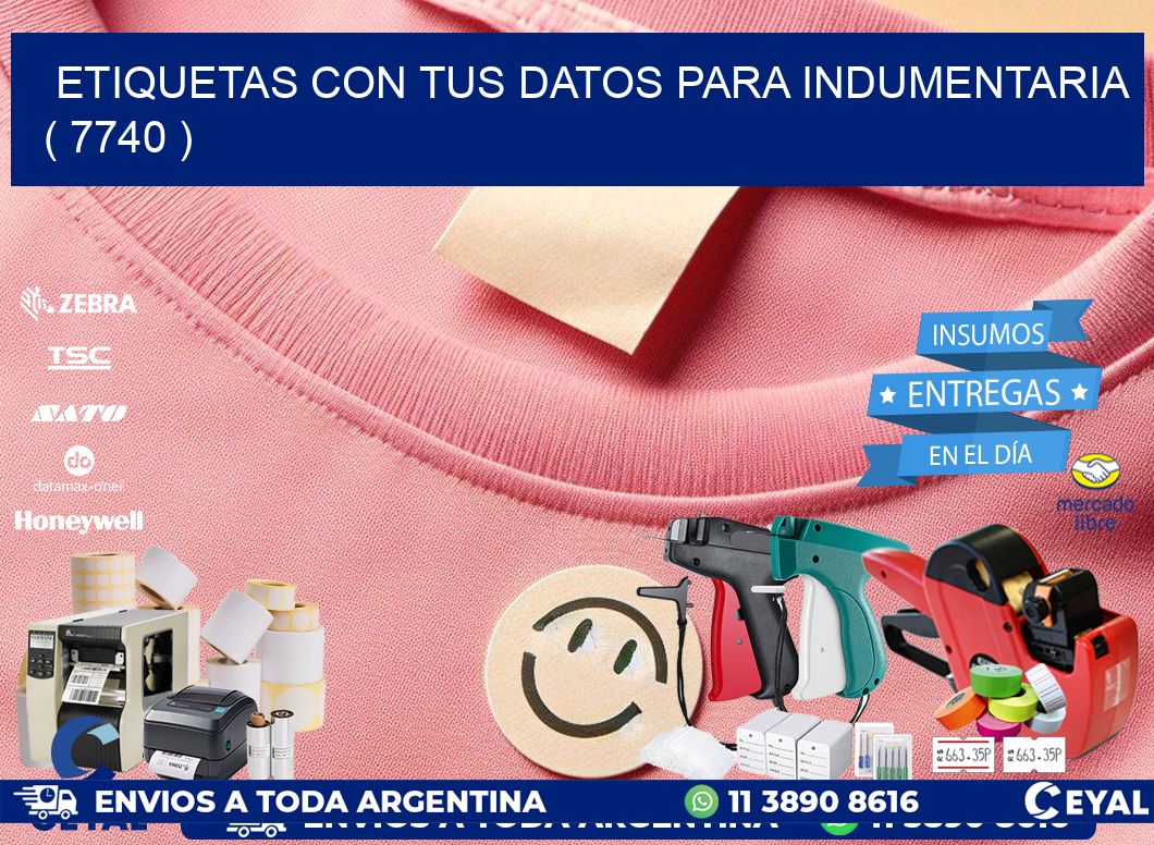 ETIQUETAS CON TUS DATOS PARA INDUMENTARIA   ( 7740 )