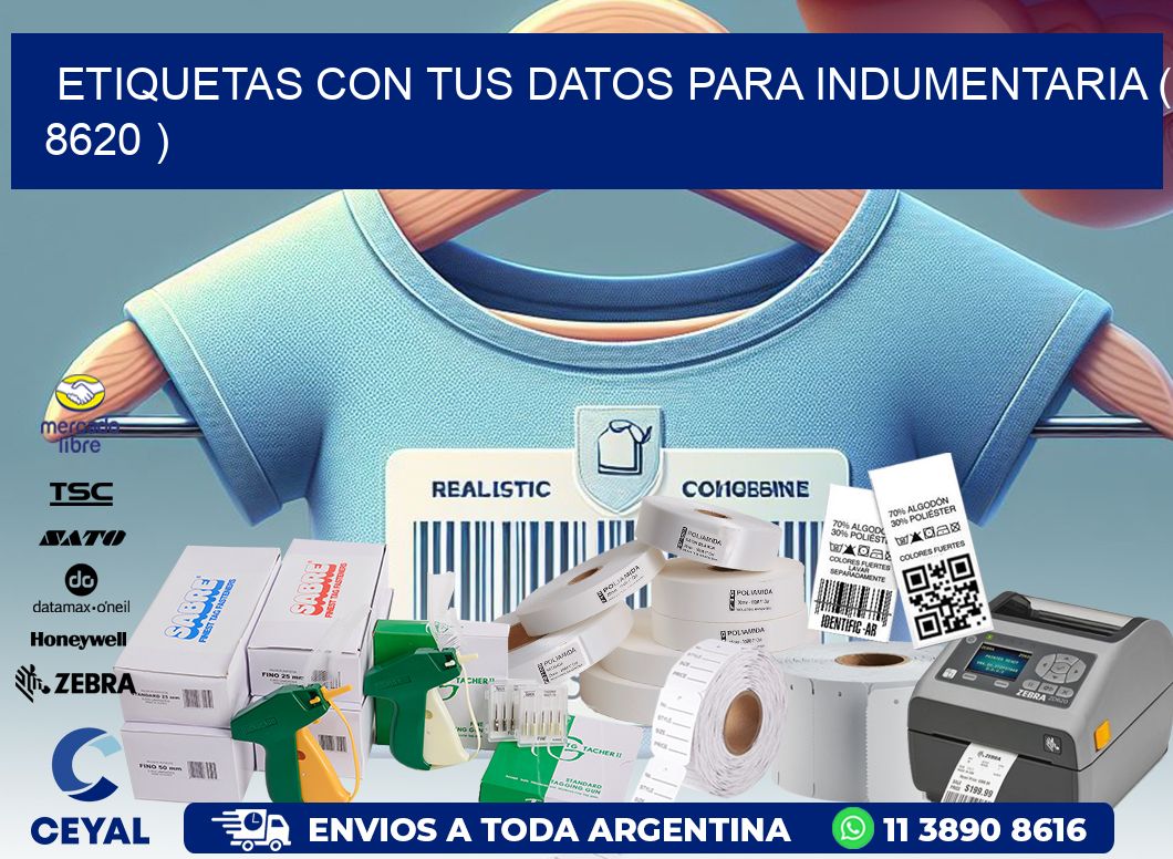 ETIQUETAS CON TUS DATOS PARA INDUMENTARIA ( 8620 )