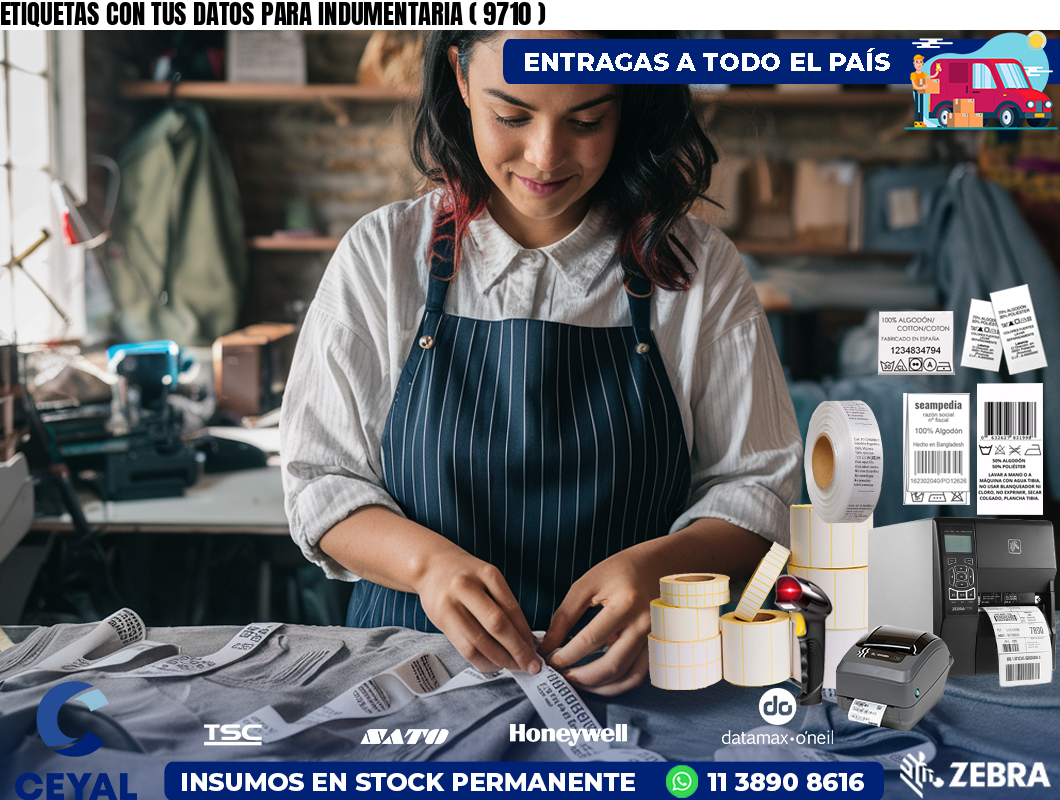 ETIQUETAS CON TUS DATOS PARA INDUMENTARIA ( 9710 )