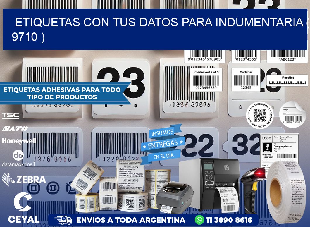 ETIQUETAS CON TUS DATOS PARA INDUMENTARIA ( 9710 )