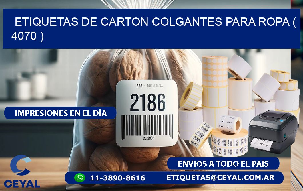 ETIQUETAS DE CARTON COLGANTES PARA ROPA ( 4070 )