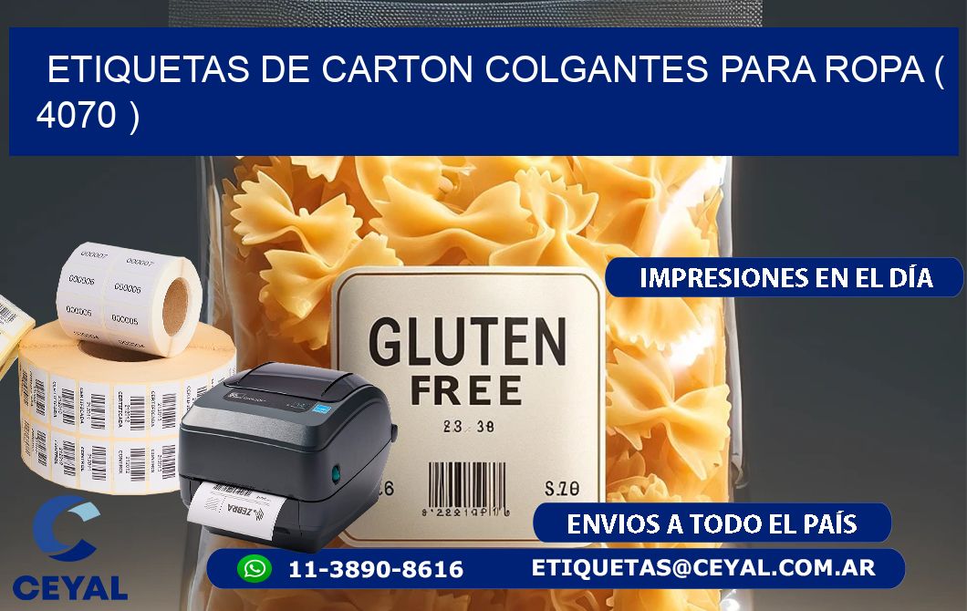 ETIQUETAS DE CARTON COLGANTES PARA ROPA ( 4070 )
