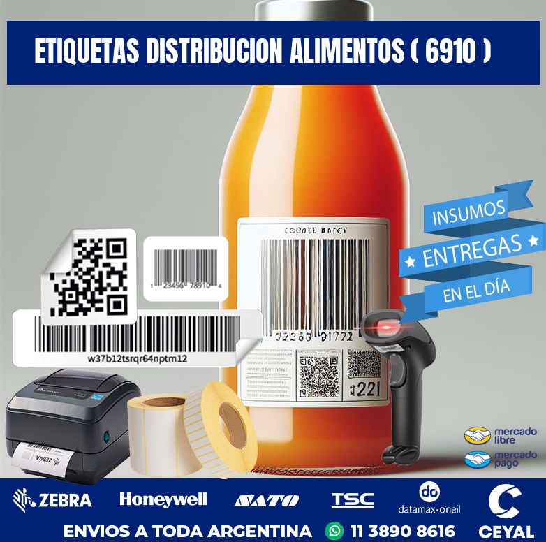 ETIQUETAS DISTRIBUCION ALIMENTOS ( 6910 )