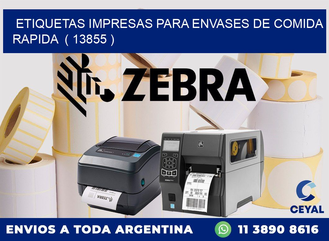 ETIQUETAS IMPRESAS PARA ENVASES DE COMIDA RAPIDA  ( 13855 )
