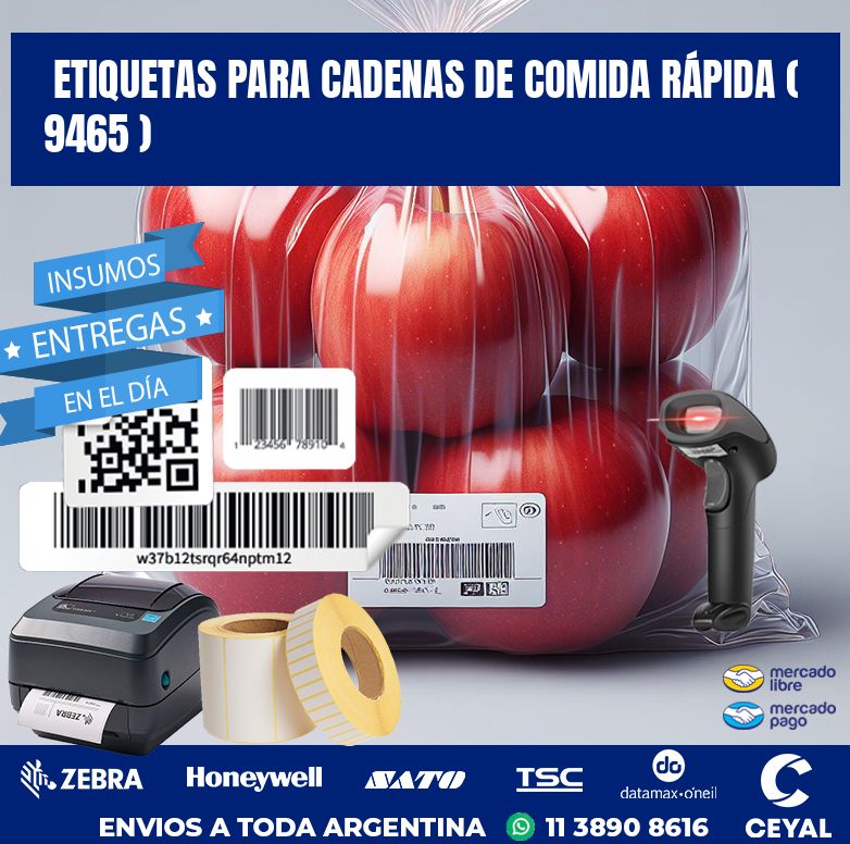 ETIQUETAS PARA CADENAS DE COMIDA RÁPIDA ( 9465 )