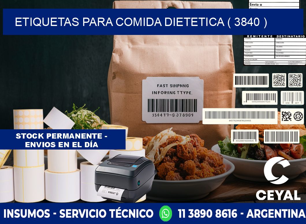 ETIQUETAS PARA COMIDA DIETETICA ( 3840 )