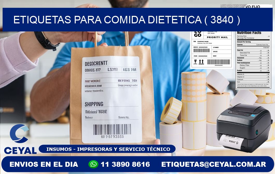 ETIQUETAS PARA COMIDA DIETETICA ( 3840 )
