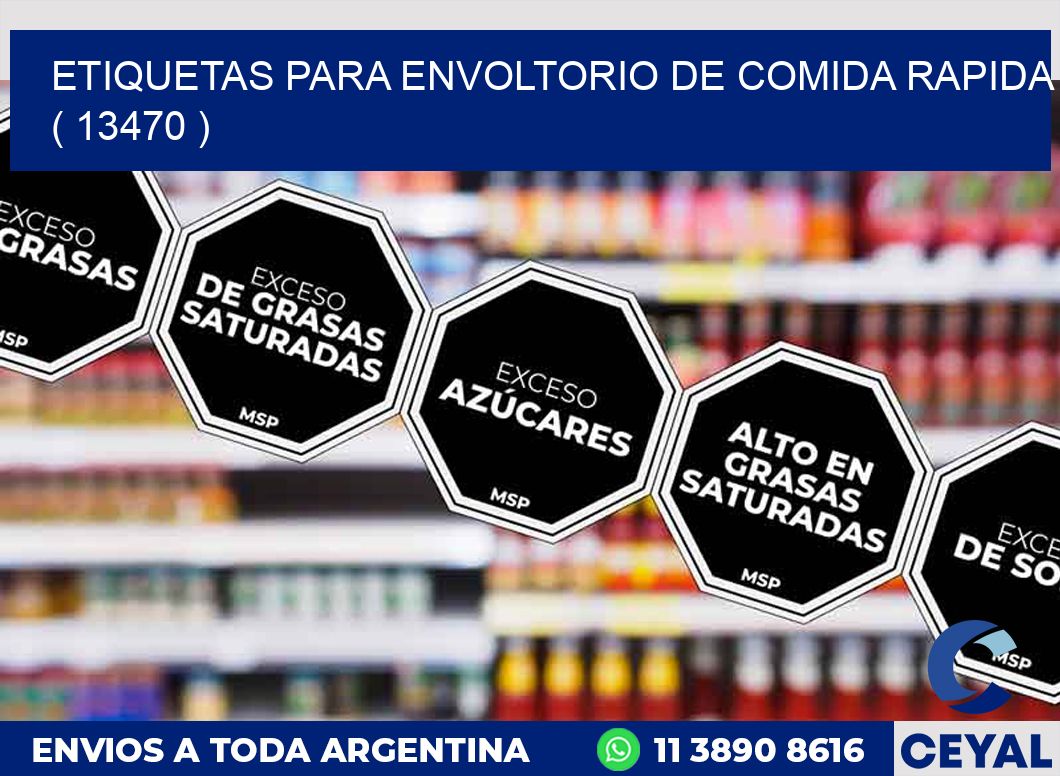 ETIQUETAS PARA ENVOLTORIO DE COMIDA RAPIDA  ( 13470 )