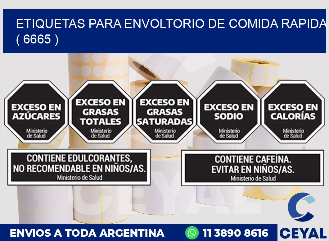 ETIQUETAS PARA ENVOLTORIO DE COMIDA RAPIDA  ( 6665 )