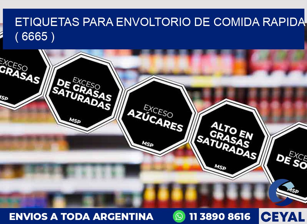 ETIQUETAS PARA ENVOLTORIO DE COMIDA RAPIDA  ( 6665 )