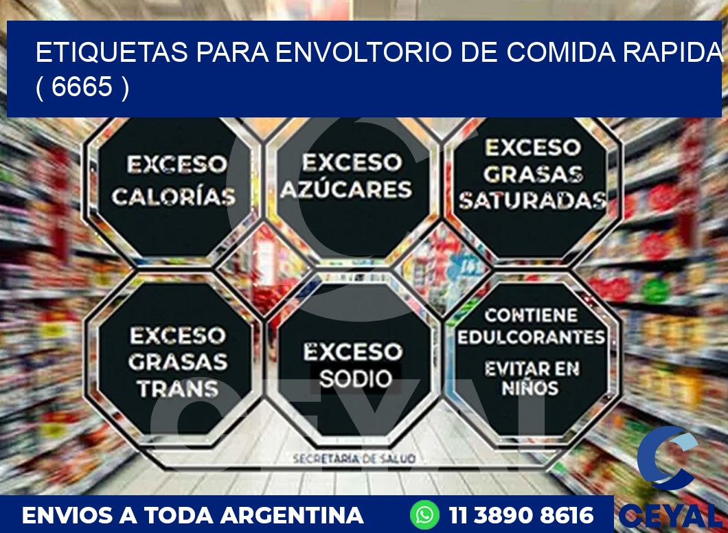 ETIQUETAS PARA ENVOLTORIO DE COMIDA RAPIDA  ( 6665 )