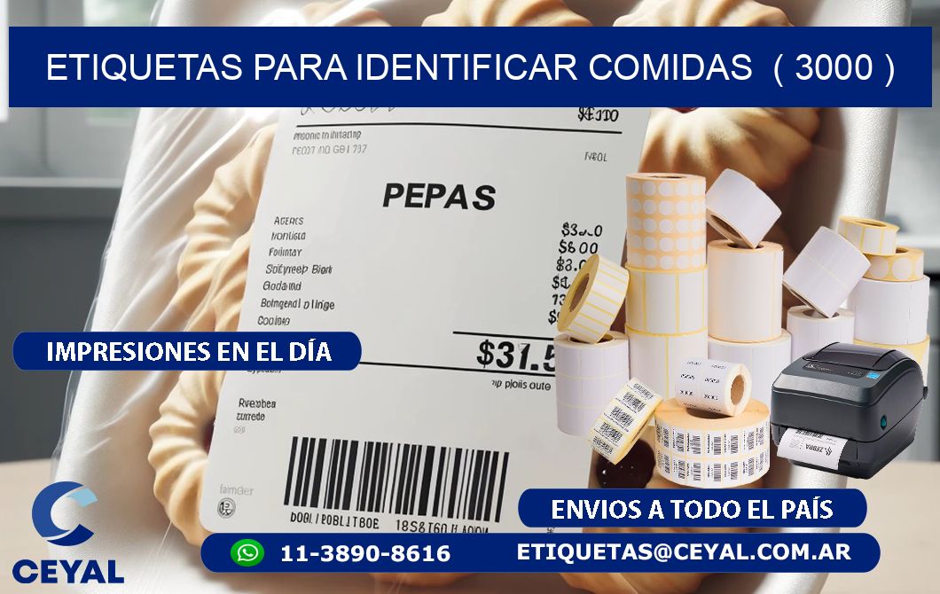 ETIQUETAS PARA IDENTIFICAR COMIDAS  ( 3000 )