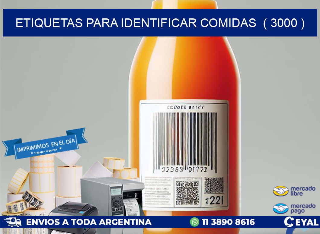 ETIQUETAS PARA IDENTIFICAR COMIDAS  ( 3000 )
