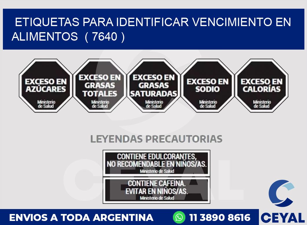 ETIQUETAS PARA IDENTIFICAR VENCIMIENTO EN ALIMENTOS  ( 7640 )