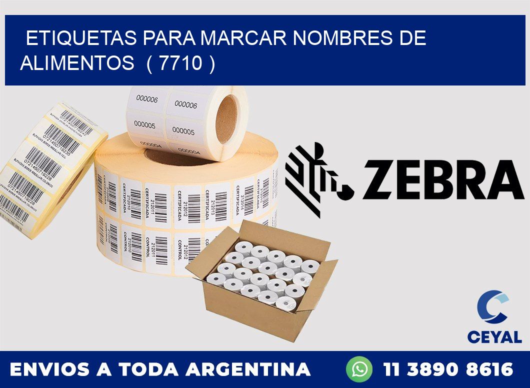 ETIQUETAS PARA MARCAR NOMBRES DE ALIMENTOS  ( 7710 )