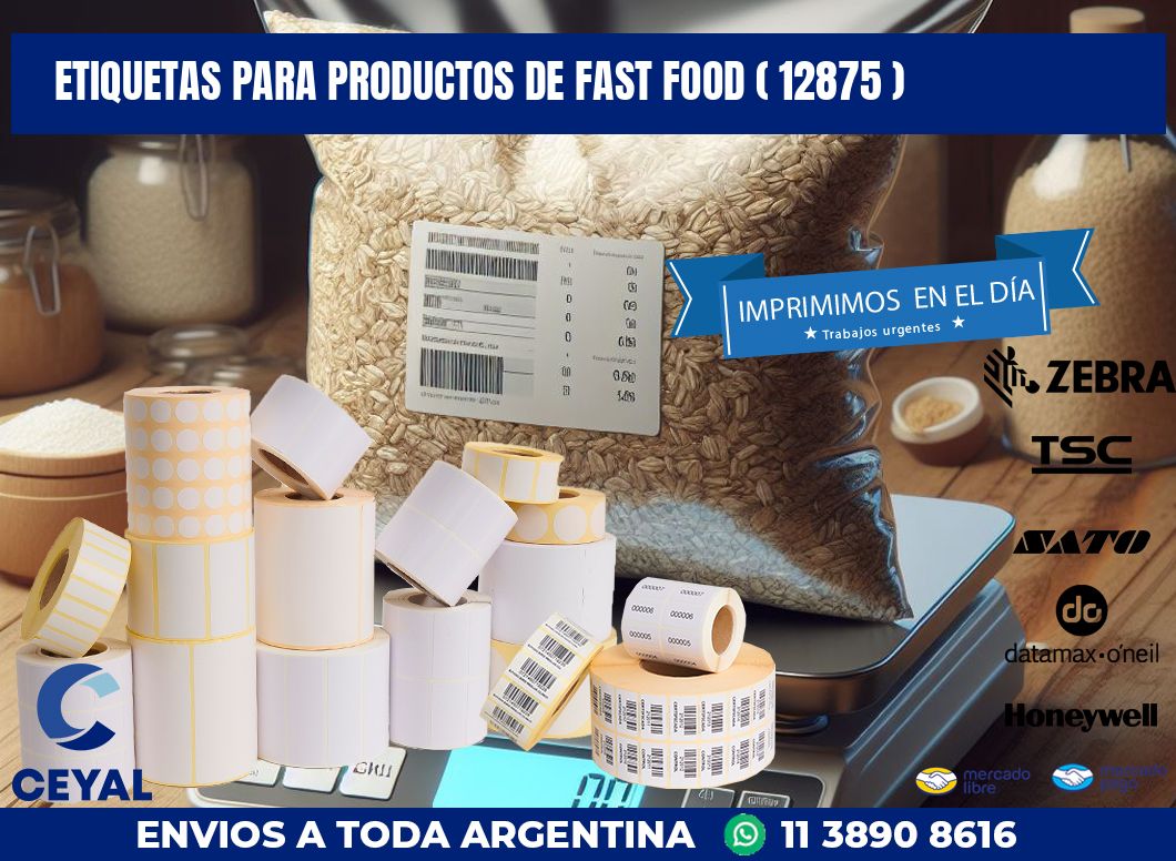 ETIQUETAS PARA PRODUCTOS DE FAST FOOD ( 12875 )