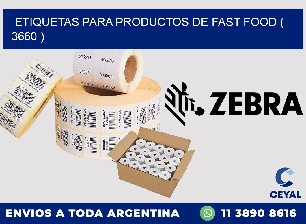 ETIQUETAS PARA PRODUCTOS DE FAST FOOD ( 3660 )