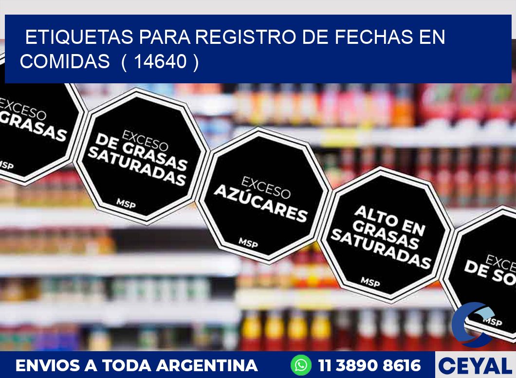 ETIQUETAS PARA REGISTRO DE FECHAS EN COMIDAS  ( 14640 )