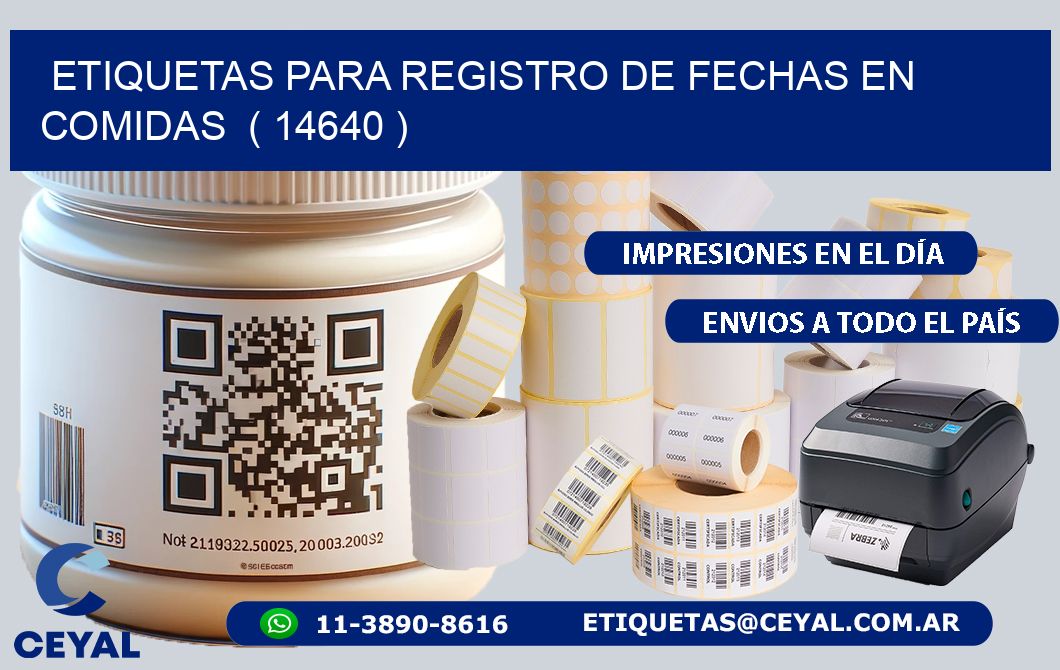 ETIQUETAS PARA REGISTRO DE FECHAS EN COMIDAS  ( 14640 )