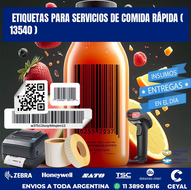 ETIQUETAS PARA SERVICIOS DE COMIDA RÁPIDA ( 13540 )