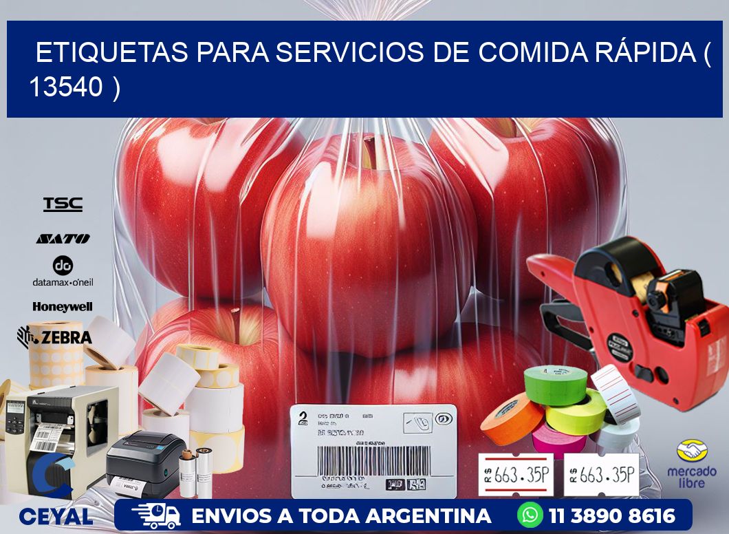 ETIQUETAS PARA SERVICIOS DE COMIDA RÁPIDA ( 13540 )