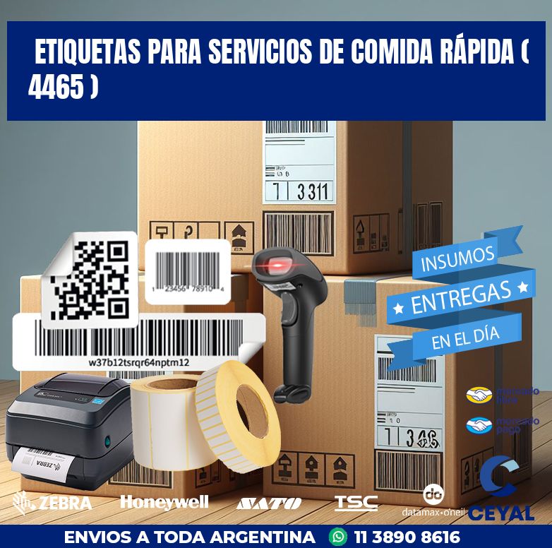 ETIQUETAS PARA SERVICIOS DE COMIDA RÁPIDA ( 4465 )