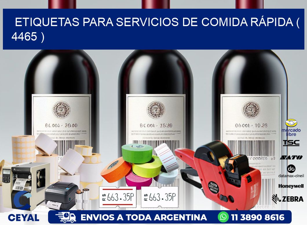 ETIQUETAS PARA SERVICIOS DE COMIDA RÁPIDA ( 4465 )