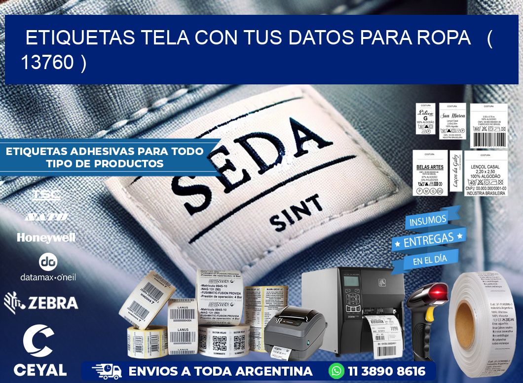 ETIQUETAS TELA CON TUS DATOS PARA ROPA   ( 13760 )