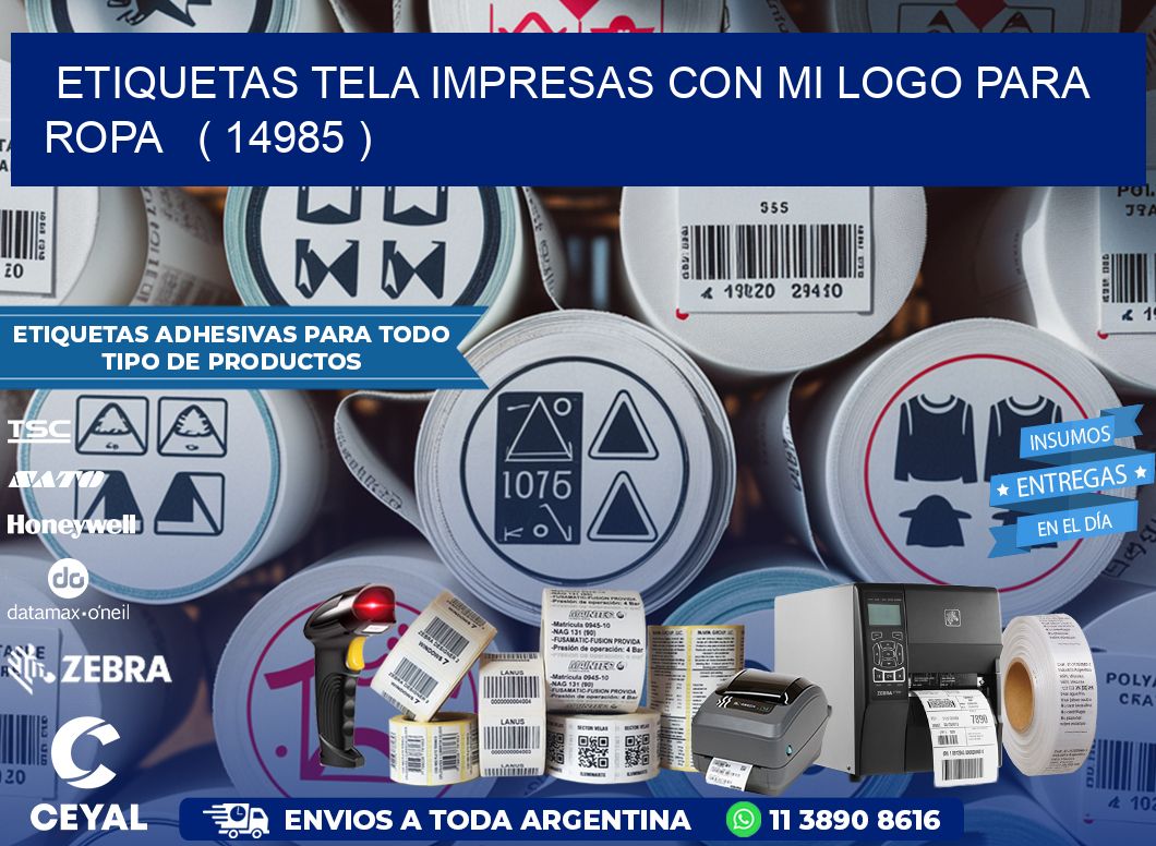 ETIQUETAS TELA IMPRESAS CON MI LOGO PARA ROPA   ( 14985 )