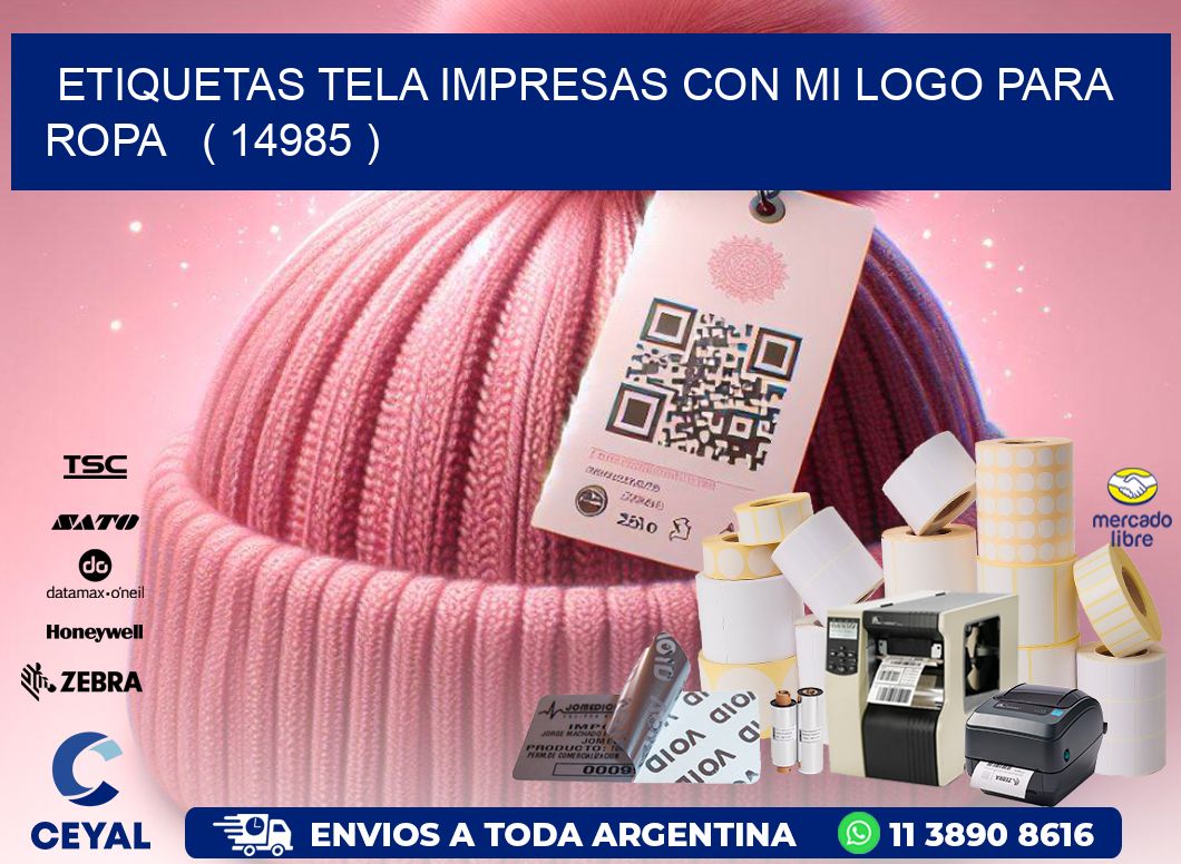 ETIQUETAS TELA IMPRESAS CON MI LOGO PARA ROPA   ( 14985 )